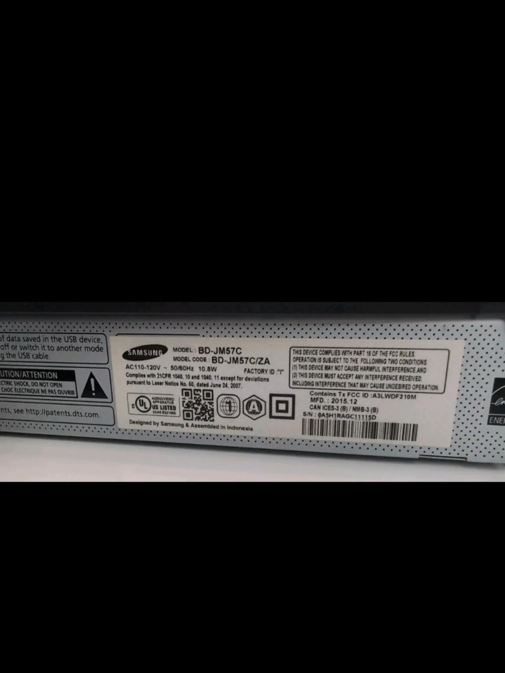 Samsung Smart Curved Blu-Ray & DVD Player Streaming With Remote BD-JM57C/ZA